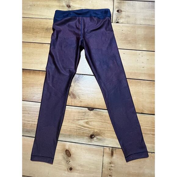 Under Armour Women's Heat Gear Leggings. Blue/Pink. Size Large. Athletic Logo - Picture 2 of 6